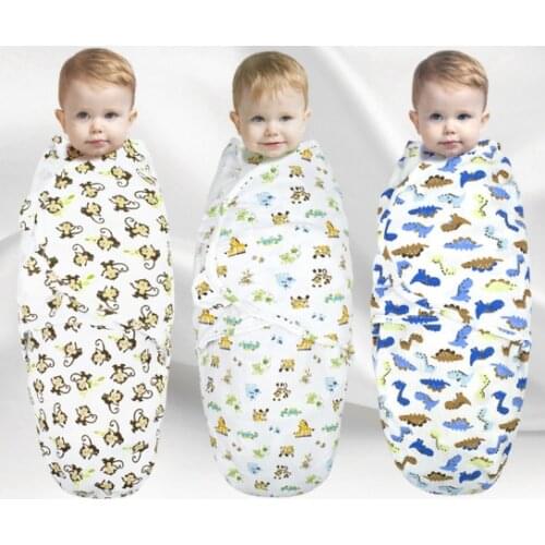 Newborns Swaddle Sleepsack Soft Breathable Cotton Infants Sleeping Bag Adjustable Toddlers Wrap Cloth Blanket