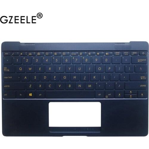 New Palmrest Top Case Assembly upper cover laptop keyboard for Asus ZenBook 3 UX390 UX390UA UX390A with backlit Blue US English