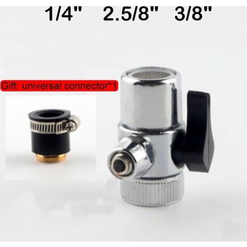 Ro System 1/4 "2.5 / 8" 3/8 "Tube Connector Faucet Adapter Diverter Valve Counter Top Water Filter Faucet Single-cut Valve