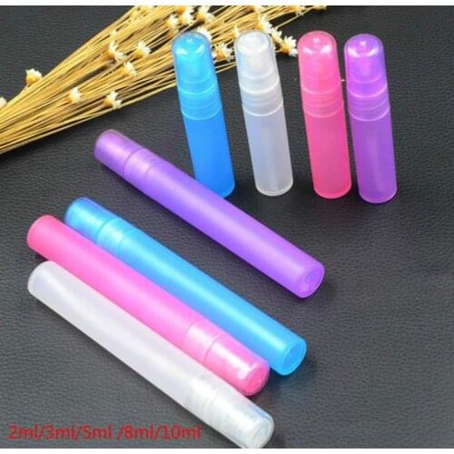 5pcs 2ml 3ml 5ml 8ml 10ml Empty Portable Atomiser Spray Bottles Perfume Pen Vials Makeup Cosmetic Plastic PP Travel Sample Con