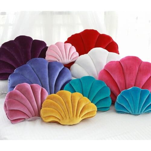 Fairy Princesss Home Luxury Shell Stuffed Pillow Fantastic Velvet Pillow Sea Shell Home Decor Bed Sofa Cushion Decoration Gift