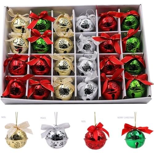 63MM 1-24pcs Christmas bells creative Christmas ornaments tinsel bell shop window decorations