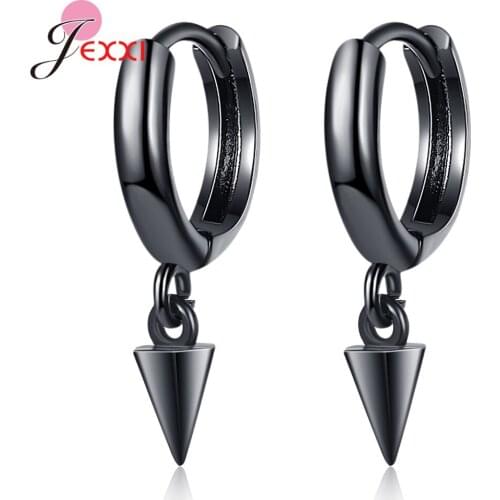 New Fashion Punk Hip hop Conical Pendant Hoops Women Men Circle Earrings For Birthday Party Jewelry Korean Earrings