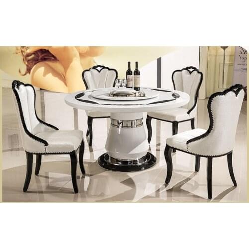 Ou eat chair recreational chair Korean white PU leather solid wood chair