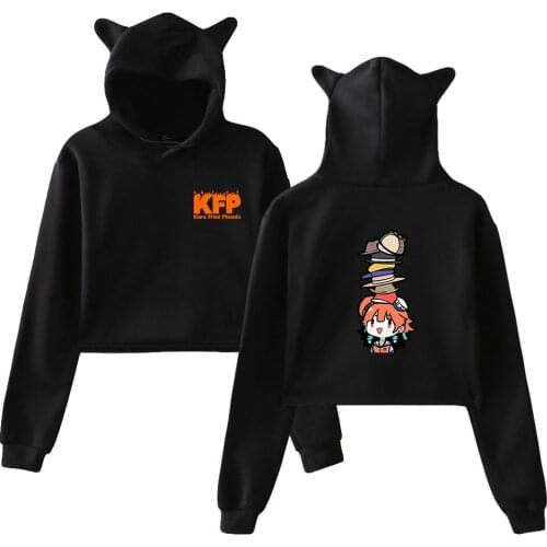 Takanashi kiara new kawaii high street hip-hop cat ear cotton hoodie ladies hooded pullover loose casual top ins wind sweater