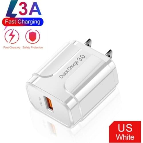 Portable QC3.0 18W USB Port Universal Quick Charging Charger for mobile Phone & Tablet & cameras & MP3 & MP4 (US/EU Plug)