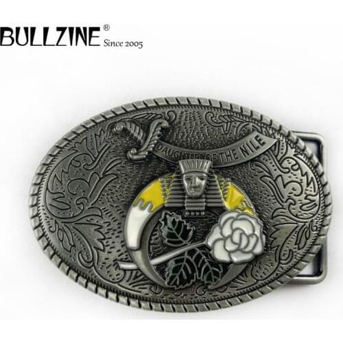 The Bullzine Western belt buckle with pewter finish FP-03352 suitable for 4cm width belt