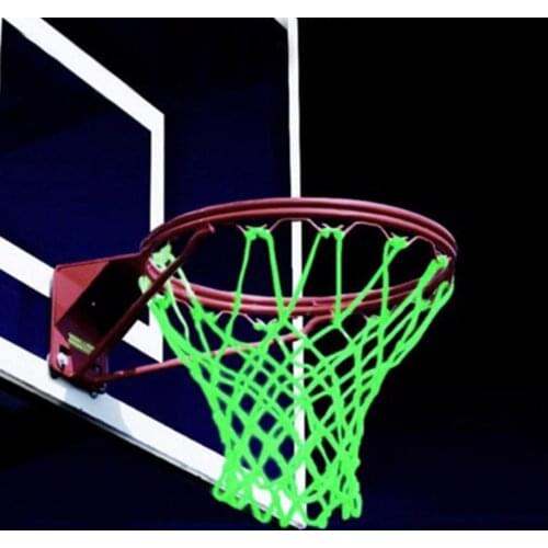 1Pc 12 Buckles Braided Nylon Glowing Light Luminous Basketball Net night kids beginner outdoor indoor Training Sports Supplies