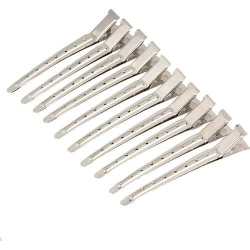 10pcs Stainless Steel Hair Clip Salon Hairdressing Duck Mouth Hairdresser Clips Hair Hairdressing Sectioning Clamp