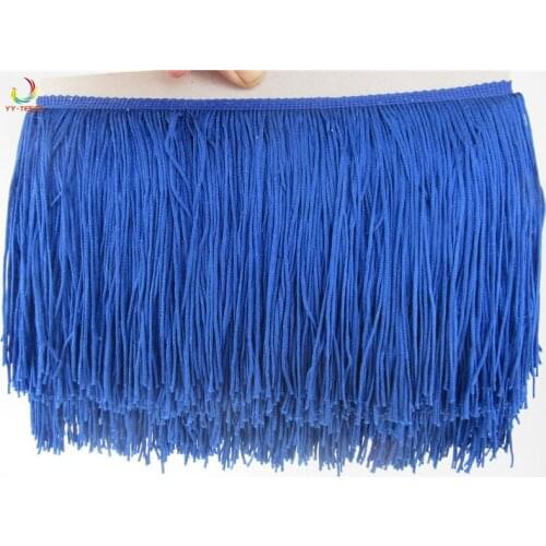 10 yard/lot 15CM Long Royal blue Polyester Fringe Trim African Tassel Ribbon Lace Sew Latin Dress Garment Curtain Accessories