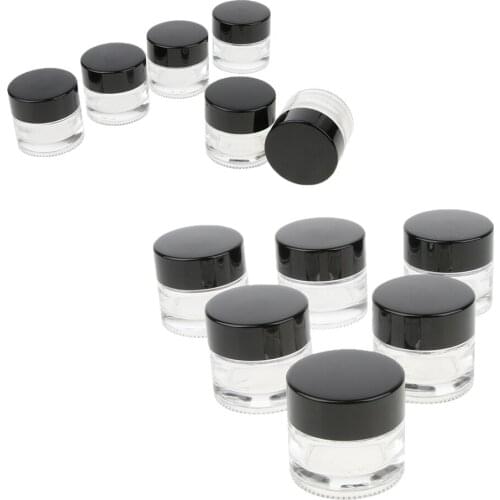 12Pcs Glass Facial Cream Lip Balm Jar Cosmetic Container Makeup Eyeshadow Case Box 5g for Home or Travel