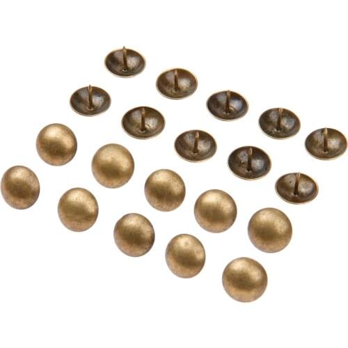 20Pcs/set Antique Brass Upholstery Nail Jewelry Case Gift Box Sofa Furniture Decorative Tack Stud Pushpin Doornail 18x15mm
