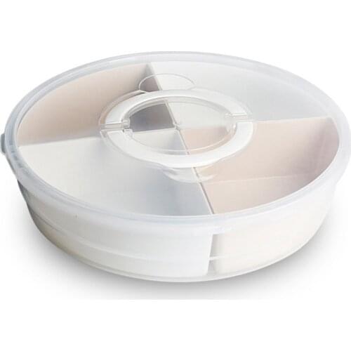 4-Compartment Vegetable Tray Snack Storage Box with Lid Fruit Bowl with Lid