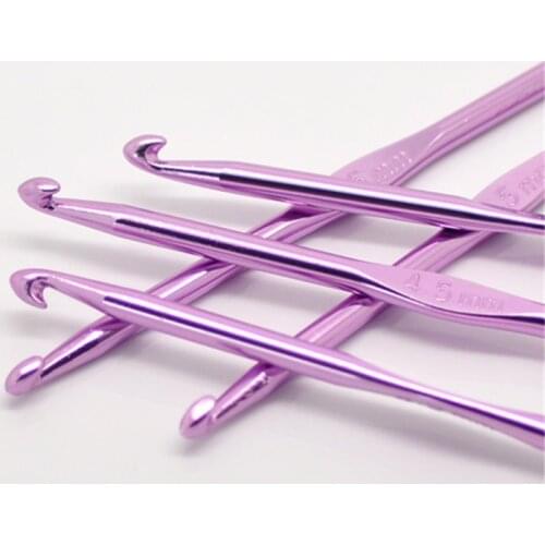5PCs/Set Aluminum Hand Sewing Crochet Hook Random Color For Mom Gifts Needles Hooks Yarn Sewing Accessories 15cm long 4.5mm dia