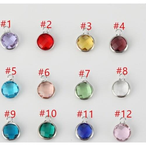 10 pieces of high-quality birthstone pendants 8mm crystal beads silver plated brass, used for necklaces, bracelets, jewelry craf