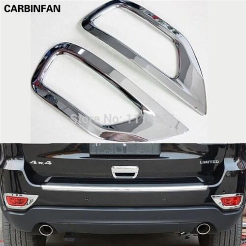 ABS Chrome Rear Tail Fog Lights Lamps Cover Chromium Styling 2Pcs/Set For Jeep Grand Cherokee 2011 2012 2013 2014
