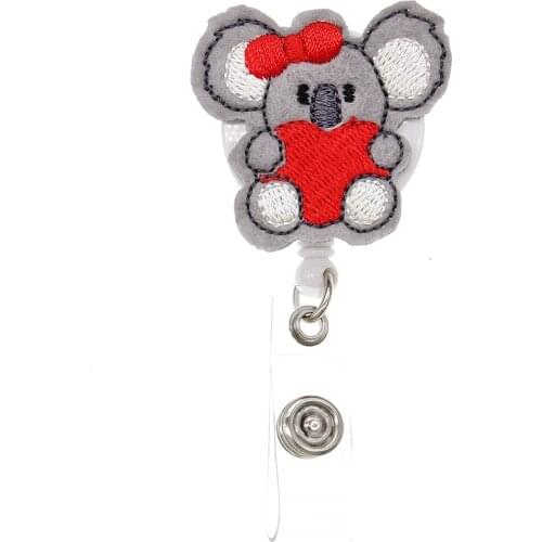 Hospital cute nurse doctor animal good mood felt badge reel ID badge holder