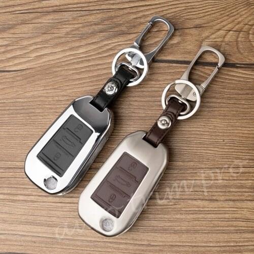 Key Bag Fit For Citroen C-Elysee C3-XR C4 Accessories Metallic Key Fob Shell Case Shell Holder Cover Trim