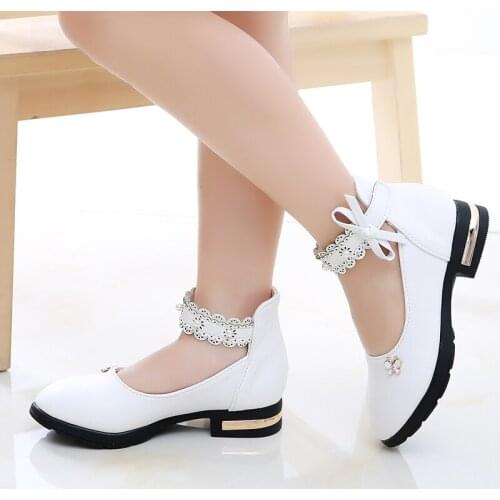 2019New Summer Autumn Children Shoes Girls Sandals sequins Bow Princess leather shoes Girls Casual Shoes dance shoes