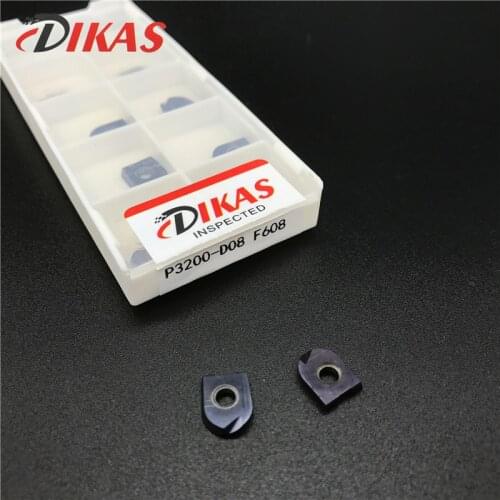Dikas 10PCS P3200-D08 F608 milling carbide insert Lathe Milling Mill cnc tools milling cutter finishing