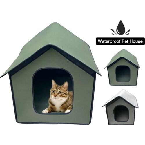 Pet Outdoor House Waterproof Weatherproof Cat House Dog Kennel Foldable For Pets Rainproof Dog House Cat House Villa 2021