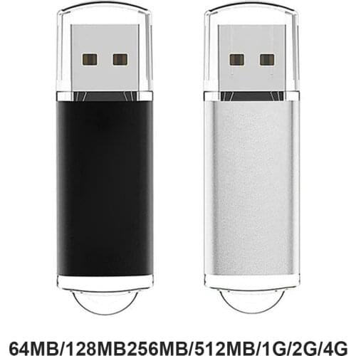 Fast Pen Drive USB Flash Drive USB 2.0 Pendrive 64MB/128MB256MB/512MB/1G/2G/4G Zinc Alloy Metal u-disk Drive with Clear Cap