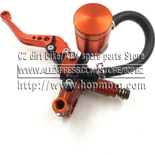 Hydraulic Clutch Lever Dirt Bike Pit Bike With Mirror Mounts Brake Lever motorcycle motocross CNC Oil Cup Orange Colour
