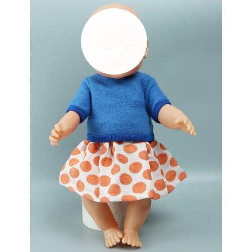 1 Set High Quality Dress Fit for 18 inch Girl Doll Cute Tops Polka Dot Skirt Winter Outfit for 43cm Dolls Clothes Accessories