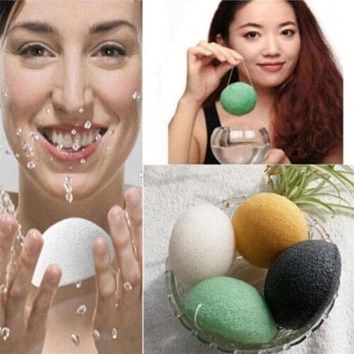Hot Sale Fashion Women Fiber Face Wash Cleanse Sponge Natural Puff Exfoliator Skin Massage Tools Scouring Pads