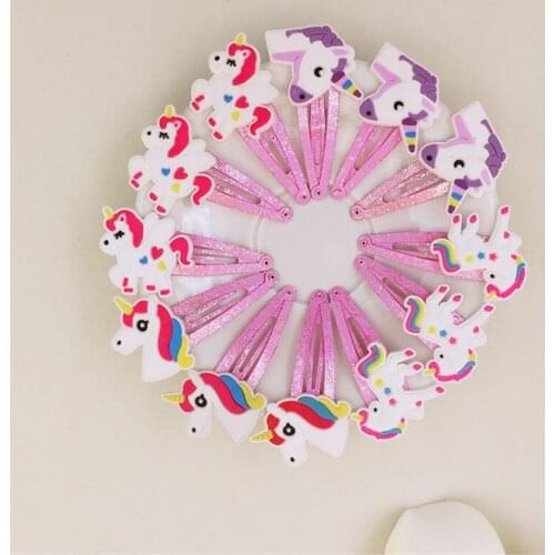 10PC/Set Pink Basic Rubber Band Children Cartoon Set hairpin Kids Elastic Hair Band Girls Hair Clip Pin Hair Accessories