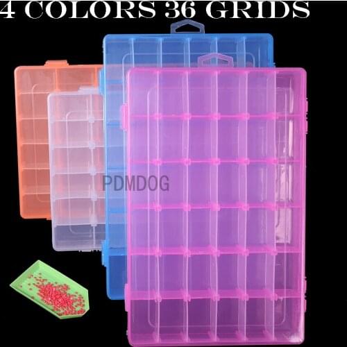 4 colors 36 grids 5d Diamond Painting Accessories Storage Box Diamond Painting Drill Storage Box Transparent Container
