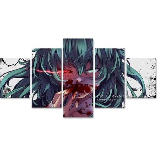 Tokyo Ghoul Re Eto Yoshimura Wall Art Home Decoration 5 Pieces Canvas Painting Modular Pictures For Living Room Artwork Poster