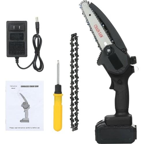 Mini Chainsaw 6-Inch Cordless Electric Protable Pruning Saw 36V Electric Woodworking Saws One-Hand Pruning Shears Chainsaw
