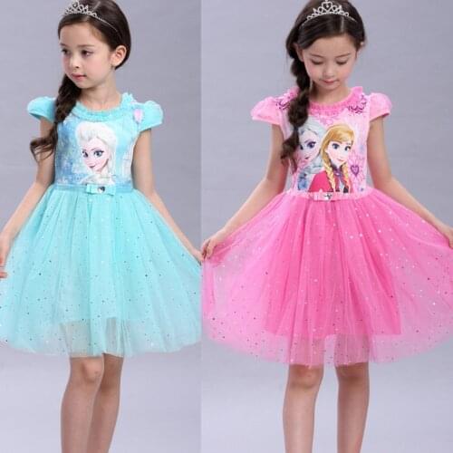 Girls Dress 3-7Y Princess Elsa Dress for Girls Clothing Wear Cosplay Queen Costume Party Dress for Girls Wedding Party Formal