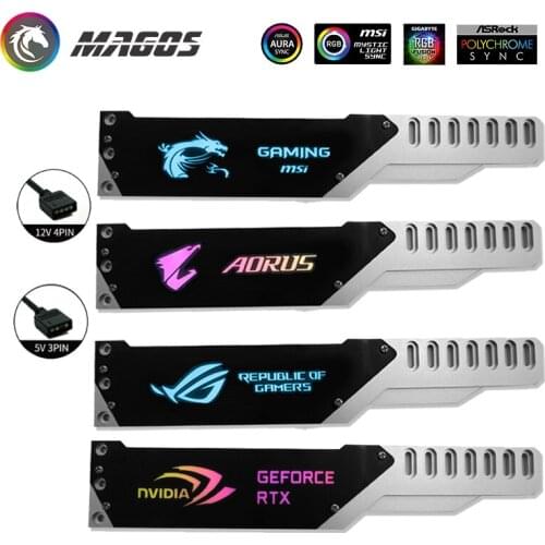 Graphics Card Support GPU Holder Bracket VGA Frame Stand Aluminum+Acrylic ROG ARGB ASUS AURA SYNC Symphony Customizable