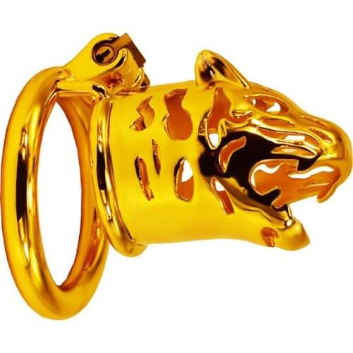 Golden Stainless Steel Cock Cage Penis Ring Male Chastity Device Belt Penis Stretcher Sex Shop BDSM Man Sex Toys For Adults 18