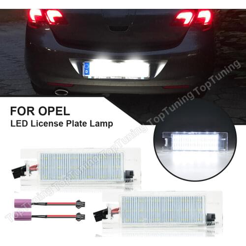 2X 18-SMD LED License Plate Light Lamps For Opel Vauhall Adam Astra H Astra J Astra K Cascada Corsa C Corsa D Corsa E Insignia A