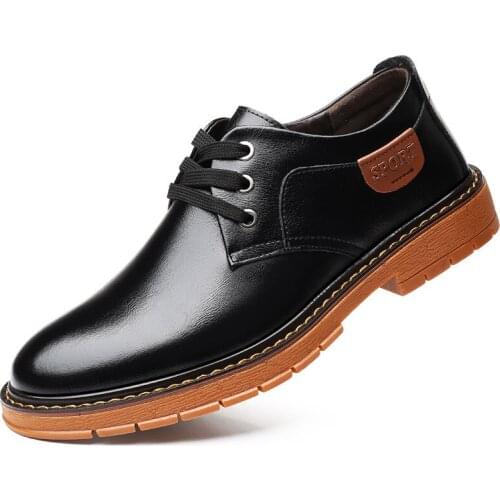 Leather Shoes Mens Leather New Breathable Tendon Bottom Non-slip Wear-resistant Comfortable Business Workplace Dating Banquet