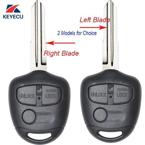 KEYECU Replacement Remote Car Key Shell Case Fob 3 Button for Mitsubishi Lancer Outlander Colt Mirage Uncut Blade