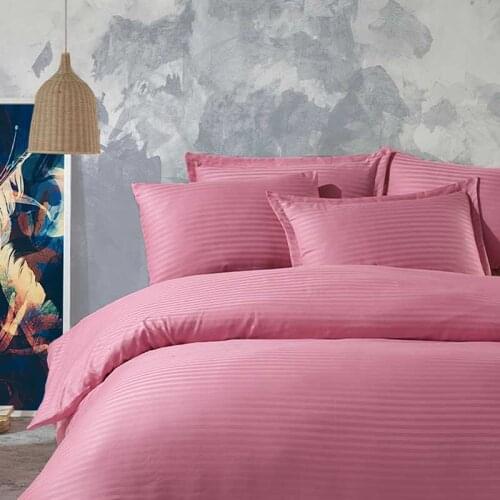 Jacquard Satin Pink Duvet Cover Set
