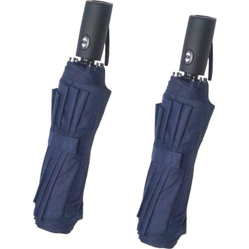 Automatic Open Close Large Canopy Umbrella STRONG Reinforced WINDPROOF Frame With Folding Lightweight Travel
