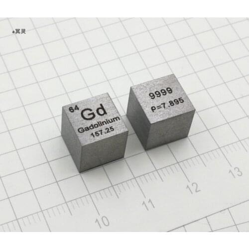 1 pcs Gadolinium metal Rare earth metal periodic table cube High purity gadolinium 10mm gadolinium cube