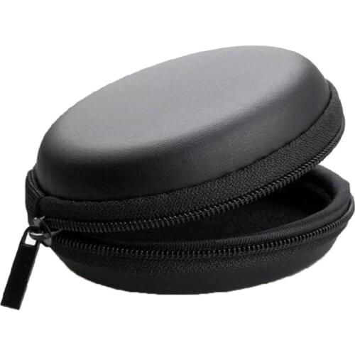 Portable Hard Zippered Round Shape Earphone Case Cable Organizer Earphone Bag Headset ox Hand Spinner Headphone Accessories