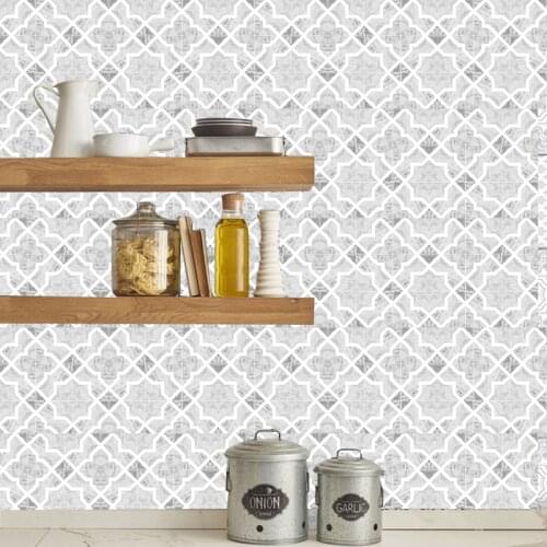 10/15/20/30cm Tiles Wall Stickers Desk Wardrobe Decoration Art Mural Bathroom Waist Line PVC Wall Decals