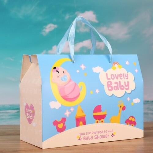 10pcs lovely baby candy paper packaging Baby Shower коробка упаковка baptism подарочная коробка пакет Birthday large gift box