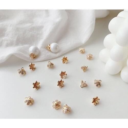 18k bag gold necklace bracelet high-end flower support accessories pendant diy handmade chain earrings jewelry material bag