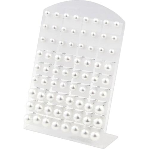 36 pairs/lot Trendy 6 8 10mm Acrylic Simulated Pearl Lovely Ball Stud Earrings For Women Ear Jewelry