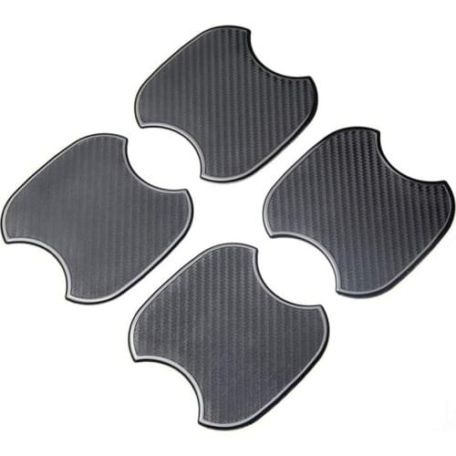4Pcs Universal TPU 3D Carbon Fiber Texture Car Door Handle Bowl Paint Scratch Personalize Protective Pad Sticker