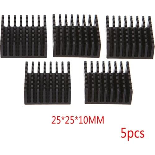 5Pcs 25*25*10mm Aluminum Heatsink Block Computer Cooler Electronic Chip Radiator