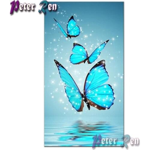 5D DIY Diamond Embroidery Animal Diamond Painting Cross-stitch Butterfly Figure Round/Square Mosaic Picture Rhine stone crafts